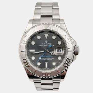 Pre Owned Rolex Yacht Master 116622 Automatic Rhodium Platinum Stainless Steel Men's Wristwatch 40 mm