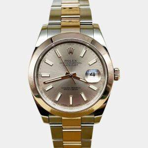 Pre Owned Rolex Datejust 126301 Automatic Sundust 18K Rose Gold Stainless Steel Men's Wristwatch 41 mm