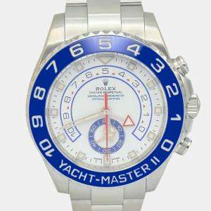 Pre Owned Rolex Yacht-Master II 116680 Automatic White Ceramic Stainless Steel Men's Wristwatch 44 mm