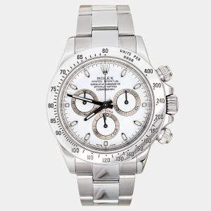 Pre Owned Rolex Cosmograph Daytona 116520 Automatic White Stainless Steel Men's Wristwatch 40 mm