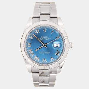 Pre Owned Rolex Datejust 126334 Automatic Blue 18K White Gold Stainless Steel Men's Wristwatch 41 mm