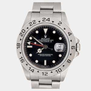 Pre Owned Rolex Explorer II 16570 Automatic Black Stainless Steel Men's Wristwatch 40 mm