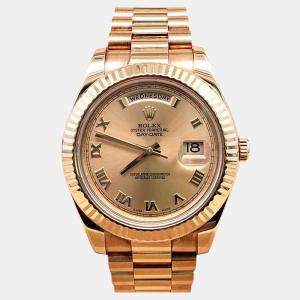 Pre Owned Rolex Day-Date President II 218238 Automatic Champagne 18k Yellow Gold Men's Wristwatch 41 mm
