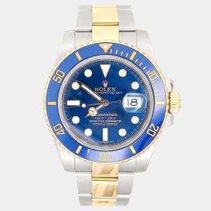 Pre Owned Rolex Submariner 116613LB Automatic Blue 18k Yellow Gold Stainless Steel Men's Wristwatch 40 mm
