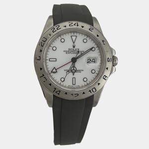 Pre Owned Rolex Explorer II 16570 Automatic White Dial Stainless Steel Men's Wristwatch 40 mm