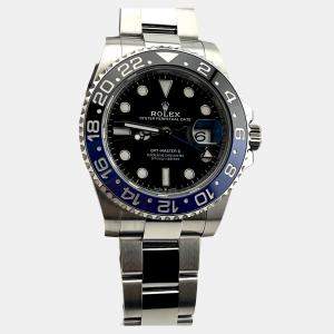 Pre Owned Rolex GMT-Master II 'Batman' 126710BLNR Automatic Black Dial Stainless Steel Men's Wristwatch 40 mm