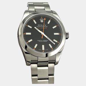 Pre Owned Rolex Milgauss 116400 Automatic Black Dial Stainless Steel Men's Wristwatch 40 mm