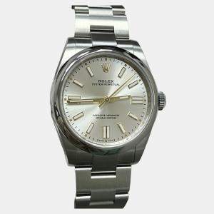 Pre Owned Rolex Oyster Perpetual 134300 Automatic Silver Dial Stainless Steel Men's Wristwatch 41 mm