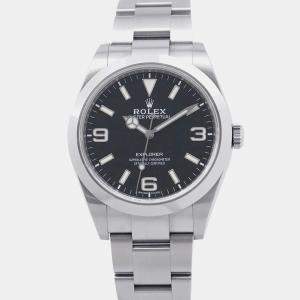 Pre Owned Rolex Explorer 214270 Automatic Black Stainless Steel Men's Wristwatch 39 mm
