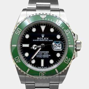 Pre Owned Rolex Submariner 126610LV Automatic Black Stainless Steel Men's Wristwatch 41 mm