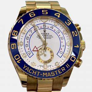 Pre Owned Rolex Yacht Master II 116688 Automatic White 18k Yellow Gold Men's Wristwatch 44 mm