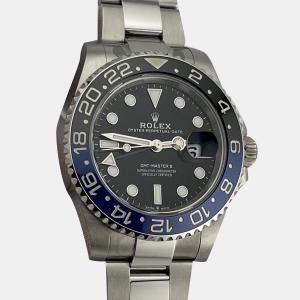 Pre Owned Rolex GMT Master II 126710BLNR Automatic Black 18k White Gold Stainless Steel Men's Wristwatch 40 mm