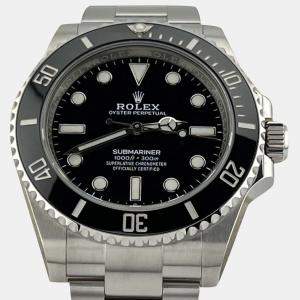 Pre Owned Rolex Submariner 124060 Automatic Black Stainless Steel Men's Wristwatch 41 mm
