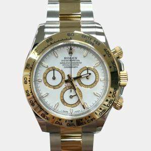 Pre Owned Rolex Daytona 126503 Automatic White 18k Yellow Gold Stainless Steel Men's Wristwatch 40 mm