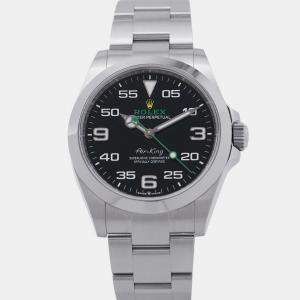 مملوكة مسبقًا ساعة يد رجالية رولكس إير-كينغ 126900 أوتوماتيكية سوداء ستانلس ستيل 40 مم
