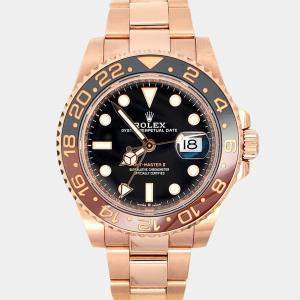 Pre Owned Rolex GMT-Master II Rootbeer 126715CHNR Automatic Black Dial 18K Rose Gold Men's Wristwatch 40 mm