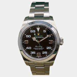Pre Owned Rolex Air-King 116900 Automatic Black Dial Stainless Steel Men's Wristwatch 40mm
