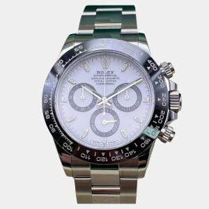 Pre Owned Rolex Cosmograph Daytona 116500LN Automatic Chronograph White Dial Stainless Steel Ceramic Men's Wristwatch 40mm