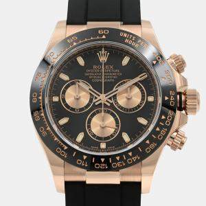 Pre Owned Rolex Cosmograph Daytona 116515LN Automatic Chronograph Black Dial Rose Gold Men's Wristwatch 40mm