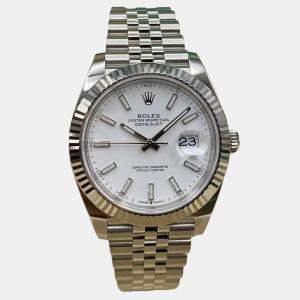 Pre Owned Rolex Datejust 126334 Automatic White Dial Stainless Steel Men's Wristwatch 41mm