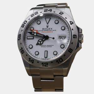 مملوكة مسبقًا ساعة يد رجالية رولكس إكسبلورر II 226570 أوتوماتيكية قرص أبيض ستانلس ستيل 42 ملم