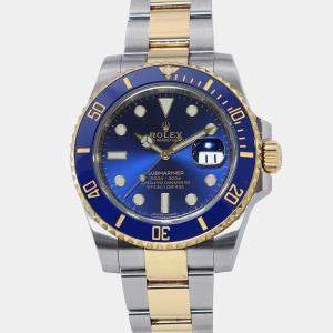 مملوكة مسبقًا Rolex Submariner 16613LB Automatic Blue 18k Yellow Gold Stainless Steel Men's Wristwatch 40 mm