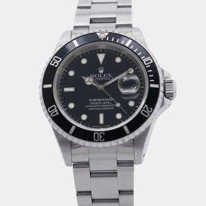 مملوكة مسبقًا Rolex Submariner 16610 Automatic Black Stainless Steel Men's Wristwatch 40 mm
