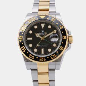 مملوكة مسبقًا Rolex GMT-Master II 16713LN Automatic Black 18k Yellow Gold Stainless Steel Men's Wristwatch 40 mm
