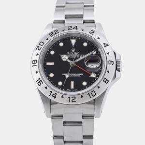 مملوكة مسبقًا Rolex Explorer II 16570 Automatic Black Stainless Steel Men's Wristwatch 40 mm