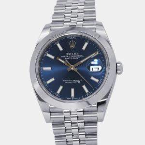 مملوكة مسبقًا Rolex Datejust 126300 Blue Stainless Steel Automatic Men's Wristwatch 41mm