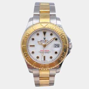 Pre Owned Rolex Yacht-Master 168623 White Stainless Steel Automatic Men Wristwatch 35mm