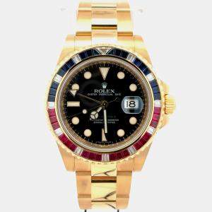 Pre Owned Rolex GMT-Master II 116748 SARU Black 18K Yellow Gold Diamonds Automatic Men's Watches 40mm