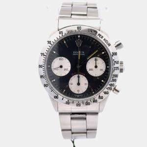 Pre Owned Rolex Cosmograph Daytona 6239 Black Stainless Steel Manual Winding Men's Watches 37mm