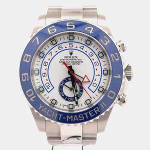 Pre Owned Rolex Yacht-Master II 116680 White Stainless Steel Automatic Men's Watches 44mm