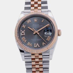 Pre Owned Rolex Datejust 126231 Grey 18K Rose Gold, Stainless Steel Automatic Men's Watches 36mm