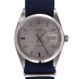 Pre Owned Rolex Silver Stainless Steel Oyster Date 6694 Men's Wristwatch 35 MM