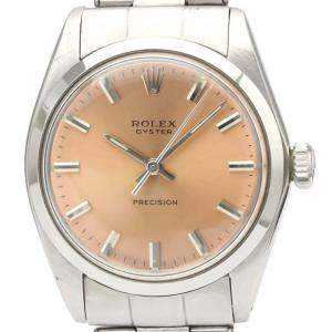 Rolex Orange Stainless Steel Oyster Precision Mechanical 6426 Men's Wristwatch 35 MM