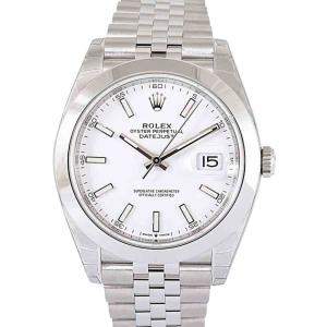 Rolex White Stainless Steel Datejust 126300 Men's Wristwatch 41 MM