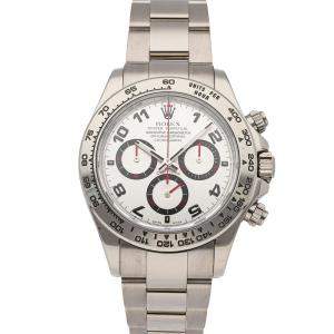 Pre Owned Rolex Silver 18K White Gold Cosmograph Daytona 116509 Men's Wristwatch 40 MM