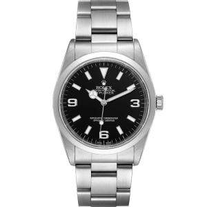 Rolex Black Stainless Steel Explorer I 14270 Men's Wristwatch 36 MM