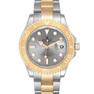 Rolex Slate 18K Yellow Gold And Stainless Steel Yachtmaster 16623 Men's Wristwatch 40 MM