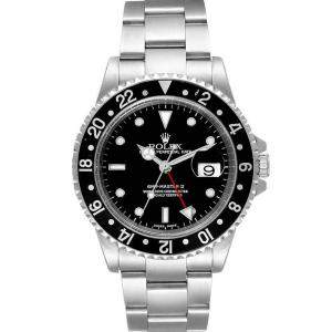 Rolex Black Stainless Steel GMT Master II 16710 Men's Wristwatch 40 MM