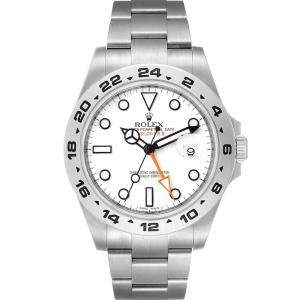Rolex White Stainless Steel Explorer II 216570 Men's Wristwatch 42 MM