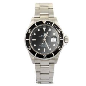 Rolex Black Stainless Steel Submariner 16610 T Automatic Men's Wristwatch 40 mm