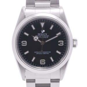 Rolex Black Stainless Steel Explorer I 14270 Men's Wristwatch 36 MM