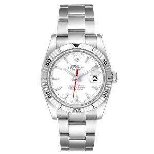 Rolex White 18k White Gold And Stainless Steel Turnograph Datejust 116264 Men's Wristwatch 36 MM