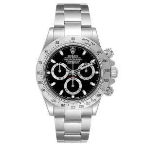 Rolex Black Stainless Steel Cosmograph Daytona Chronograph 116520 Men's Wristwatch 40 MM