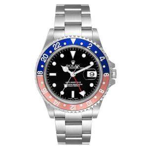 Rolex Black Stainless Steel GMT-Master II Pepsi Automatic Men's Wristwatch 40 MM