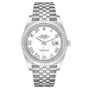Rolex White 18K White Gold And Stainless Steel Datejust 126334 Men's Wristwatch 41 MM