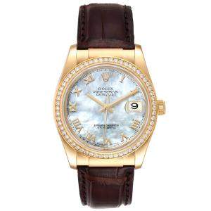 Rolex MOP Diamonds 18k Yellow Gold President 116188 Men's Wristwatch 36 MM